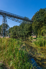 Old bridge of narrow-gauge railway in Koronowo town, Poland