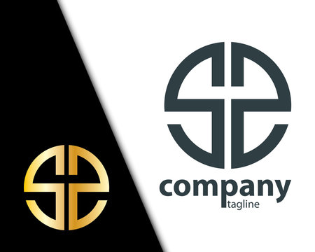 Initial Letter SZ With Linked Circle Logo