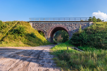 Fototapeta premium Country road in Chojnice County of Pomorskie Region, Poland