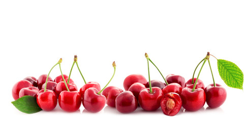 red cherries isolate.