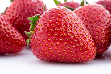 red strawberry close up.