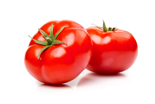 Tomatoes isolated on white.
