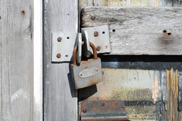 Old rusty padlock