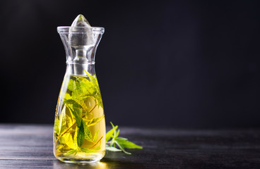 Marijuana alcohol drink in a bottle