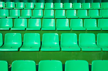 Obraz premium Empty green seats in stadium