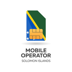 Solomon Islands mobile operator. SIM card with flag. Vector illustration.