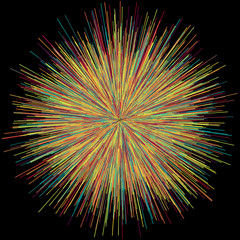 Abstract explosion burst of fireworks light