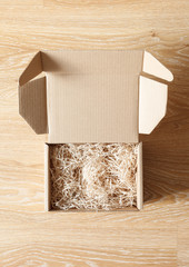 Opened cardboard gift box