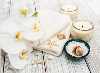 Spa products with orchids