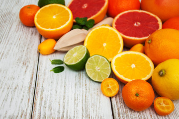 Fototapeta na wymiar Fresh citrus fruits