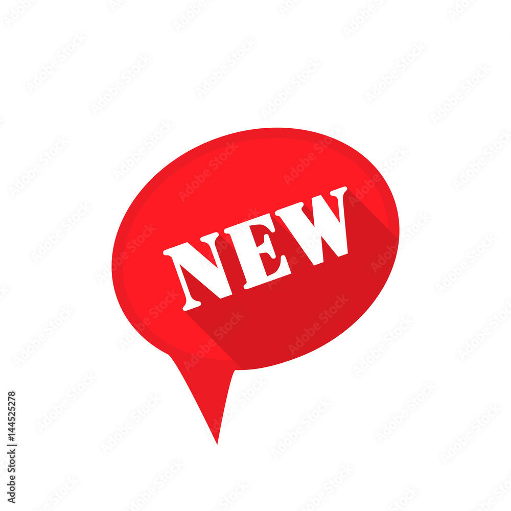 Canvas Prints new tag red color in flat style on isolated white background