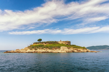 Fototapeta na wymiar Mamula island with old Austro-Hungarian fort. Montenegro