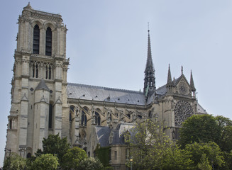 Fototapeta na wymiar View of the cathedral Notre-Dame de Paris