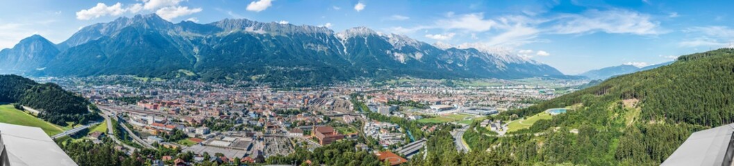 Fototapeta na wymiar Innsbruck as seen from Bergisel Tower, Austria.