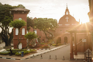 Zentrum Von Melaka Bei Sonnenaufgang