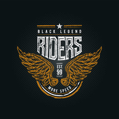 Black Legend Riders typographic design