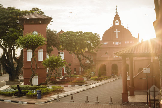 Zentrum Von Melaka Bei Sonnenaufgang