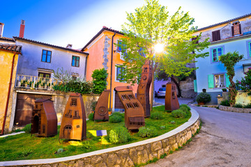 Medieval town of Kastav colorful street