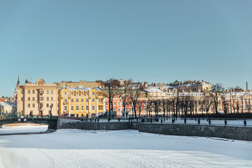 Fototapeta na wymiar Saint Petersburg winter cityscape