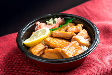japanese food Mix Sashimi Chirashi Rice Bowl