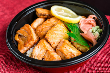 japanese food Mix Sashimi Chirashi Rice Bowl