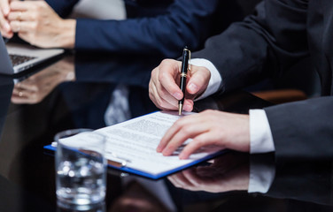 Businessman signing the papers
