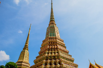 BANGKOK, THAILAND - MARCH 25, 2017  : BeautiFul Thai pagoda in Wat Pho, Bangkok, Thailand.