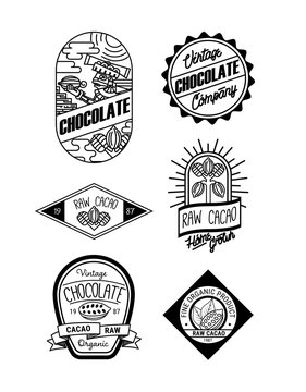 Vector illustration aztec badges collection for chocolate package design.