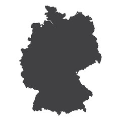 Germany map in black on a white background. Vector illustration
