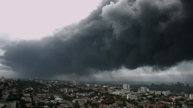 Durban's Toxic Smoke Inferno: Black Plumes Blanket Sky in Environmental Catastrophe.