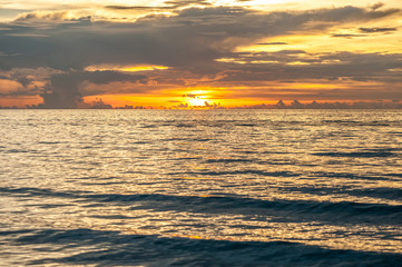 Beautiful sunset at Boracay beach, Philippines