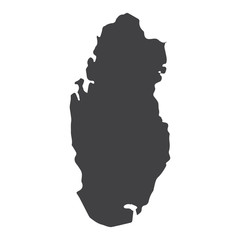 Qatar map in black on a white background. Vector illustration