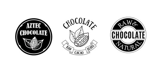 Vector illustration aztec cacao seamless pattern for chocolate package design.