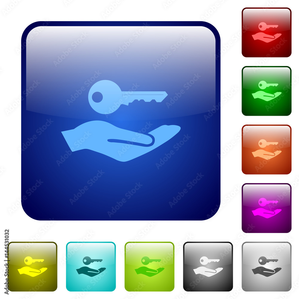 Poster security service color square buttons