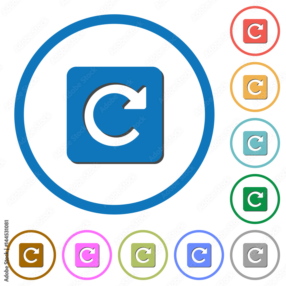 Poster rotate right icons with shadows and outlines
