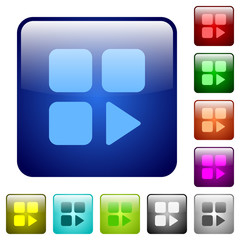 Component play color square buttons