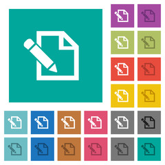Edit with pencil square flat multi colored icons