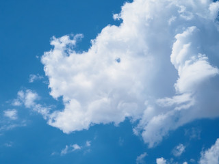 White cloud in rhino form or as per imagination with blue sky background