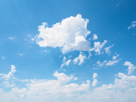 White cloud in natural form as per imagination with blue sky background