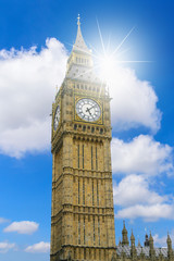 Obraz premium Big Ben on blue sky background in London, UK.