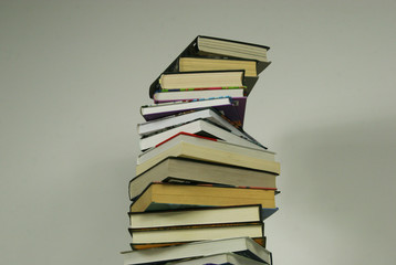 A stack of books on the table
