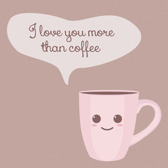 Vector illustration with cup of coffee.