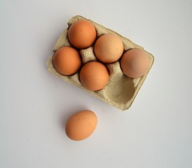 six eggs in a box