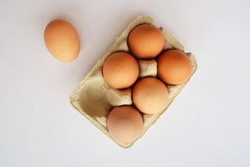 six eggs in a box