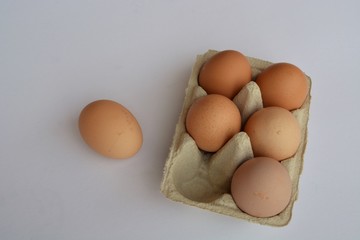 six eggs in a box
