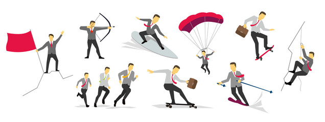 Businessman sport activities successful life adventure