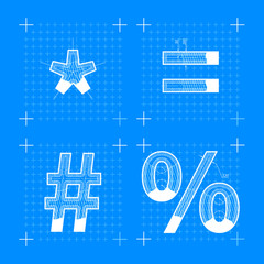 Construction sketches of special signs