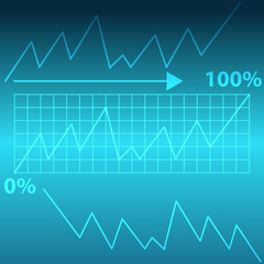Abstract graph on blue background