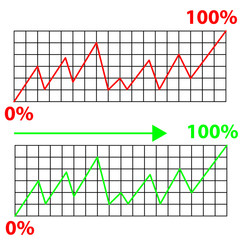 Abstract graph on white background
