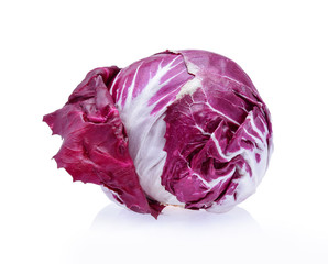 Radicchio, red salad isolated on white background